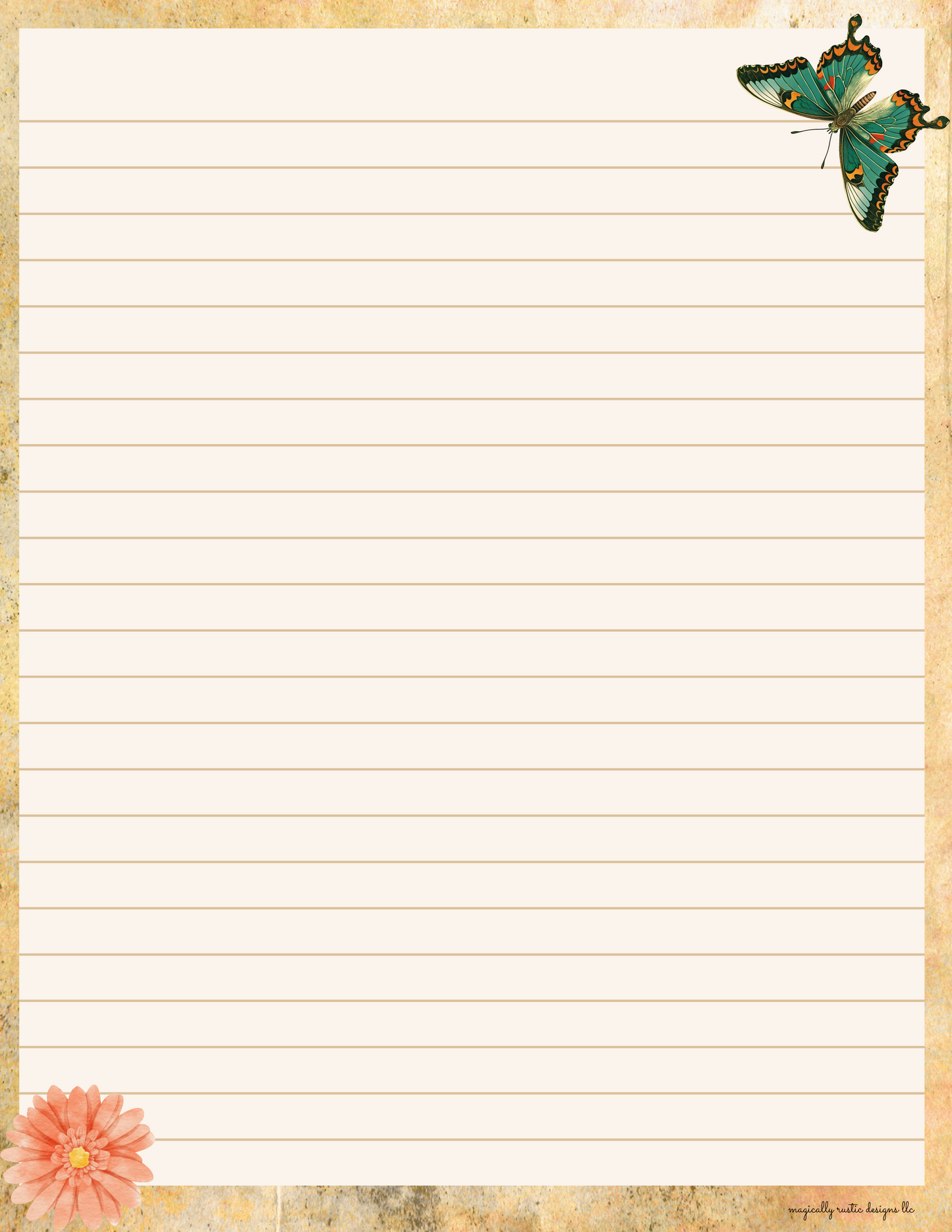 Butterfly Stationary Digital Pages