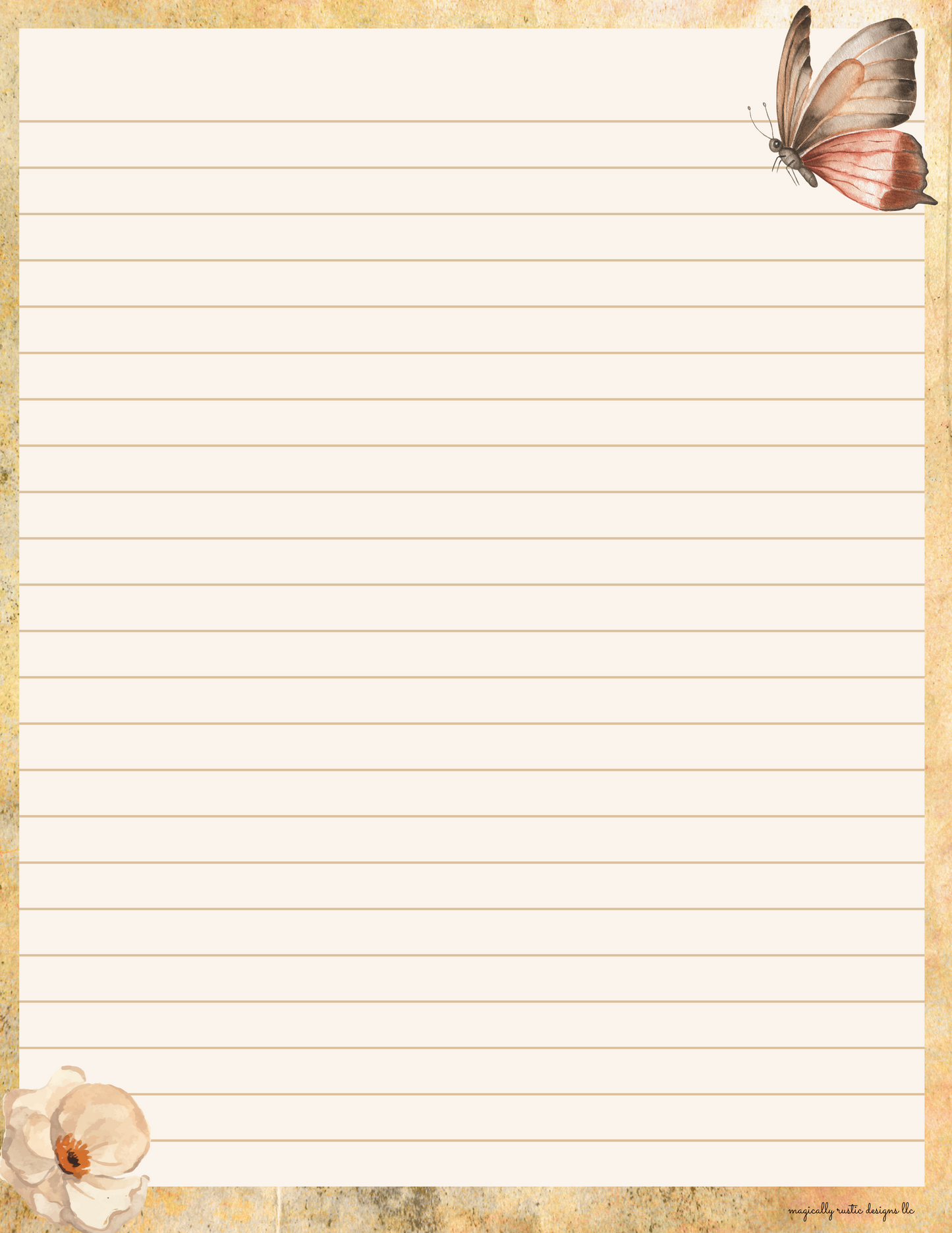 Butterfly Stationary Digital Pages