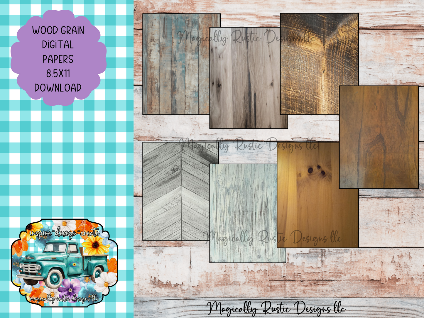 Wood Grain Backgrounds Digital Prints