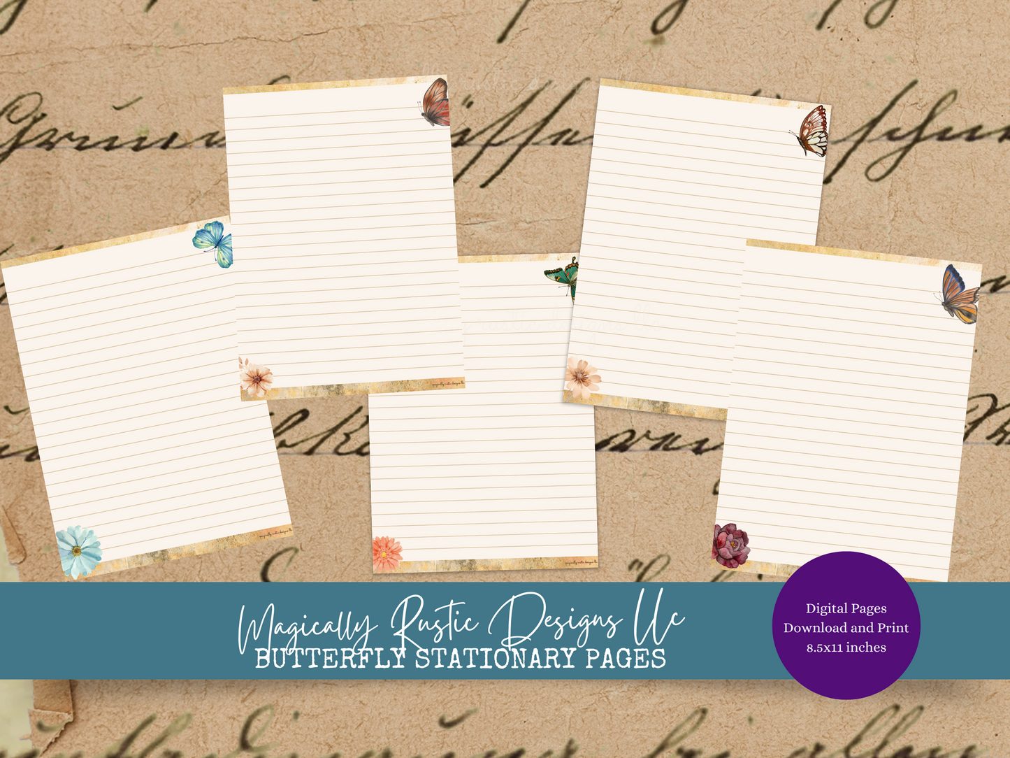 Butterfly Stationary Digital Pages