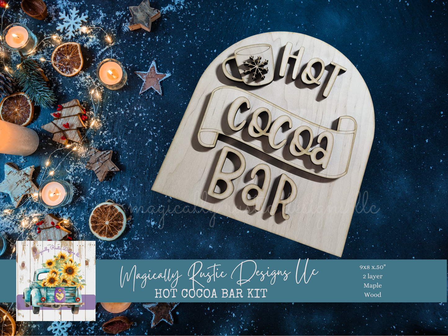 Hot Cocoa Bar Wood Sign Kit