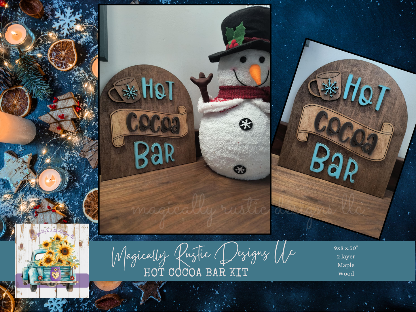Hot Cocoa Bar Wood Sign Kit