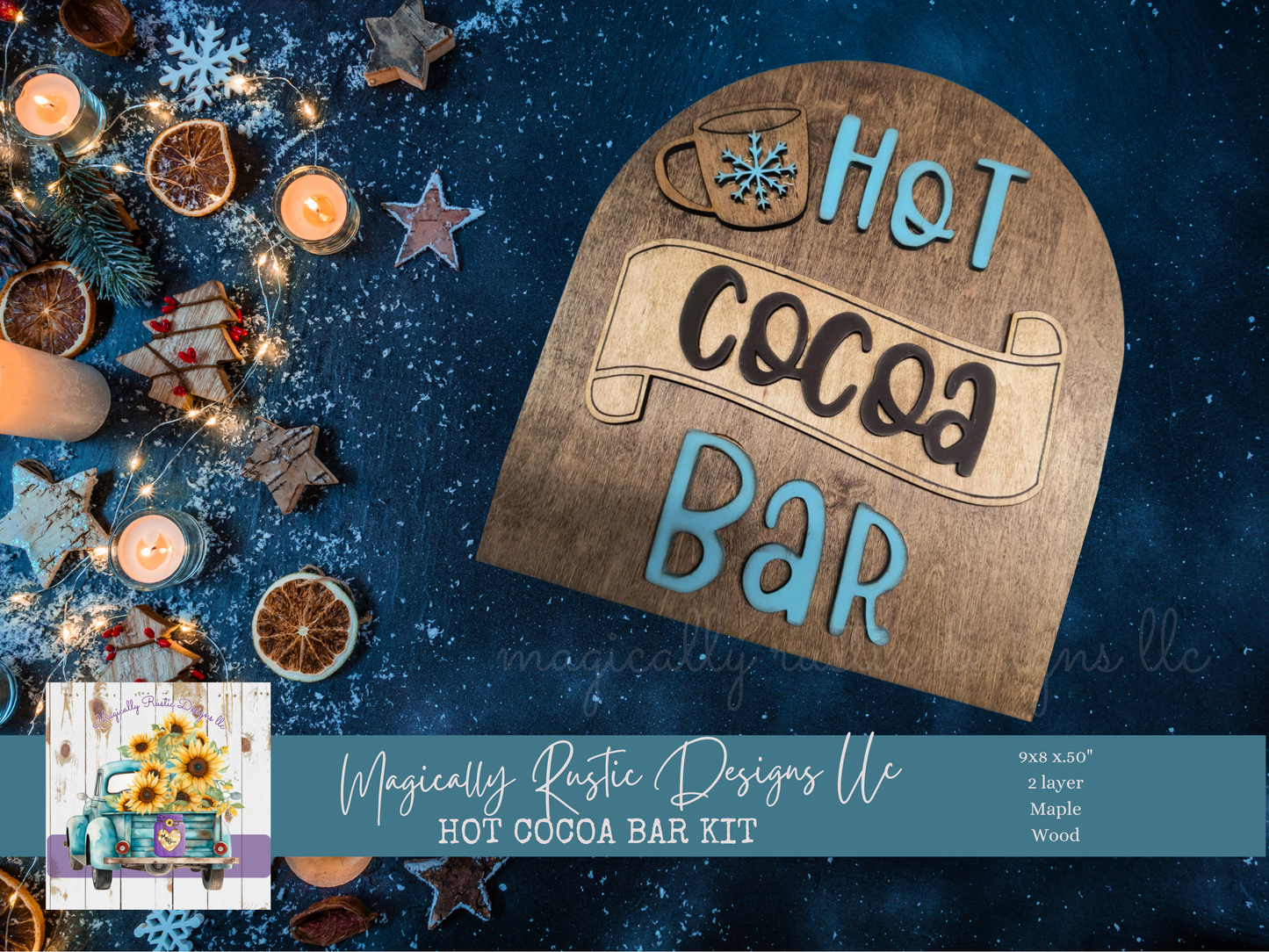 Hot Cocoa Bar Wood Sign Kit
