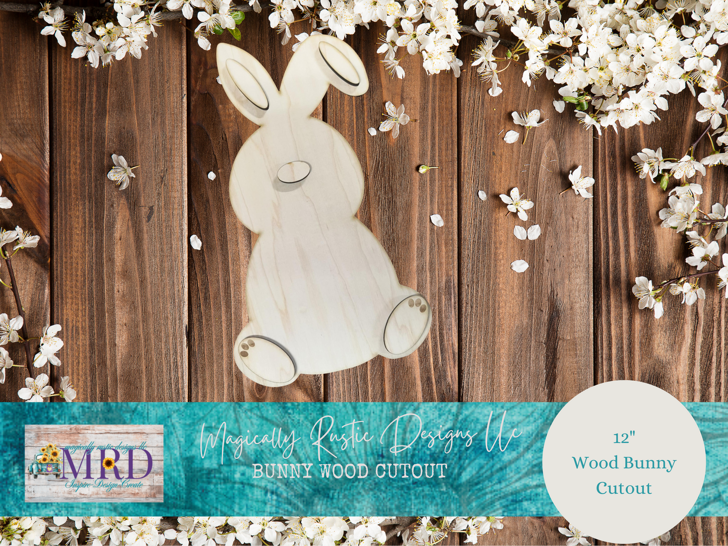 Bunny Wood Cutout 12"