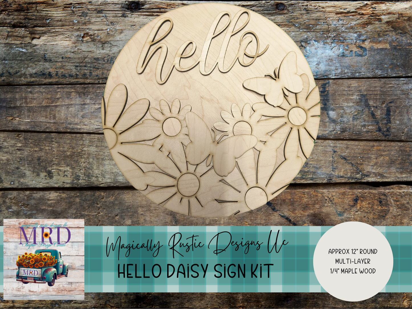 Hello Daisy Wood Sign Kit