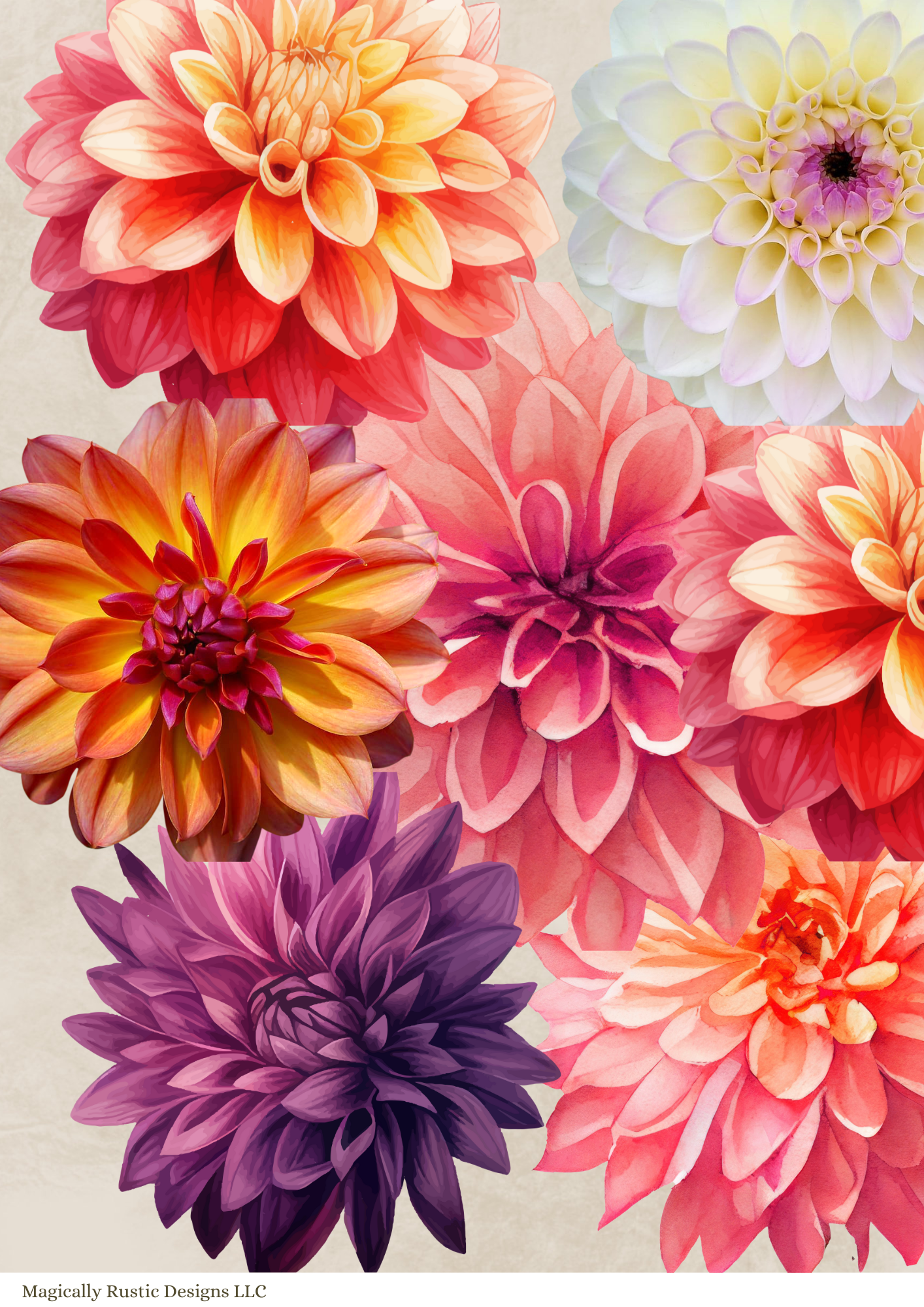 Flower Themed Decoupage Papers
