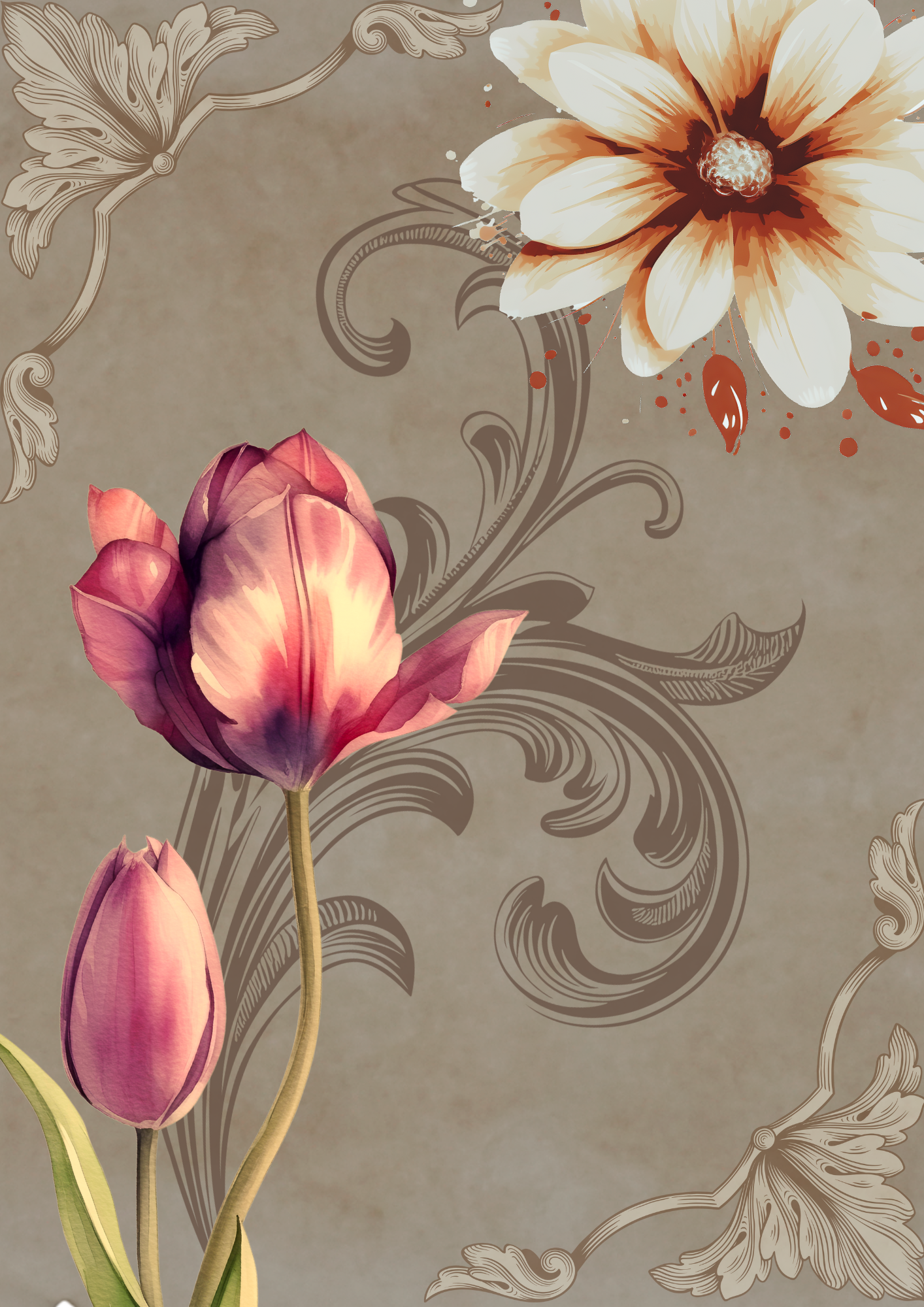 Flower Themed Decoupage Papers