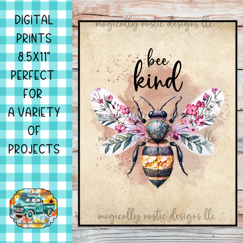 Vintage Bee-Themed Digital Prints