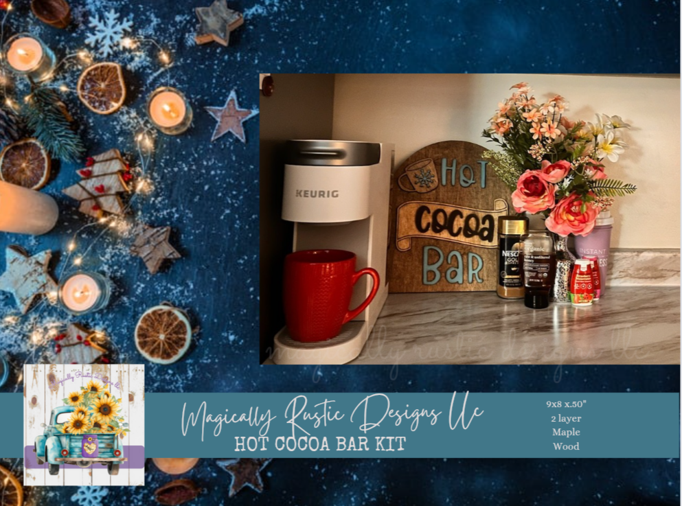 Hot Cocoa Bar Wood Sign Kit