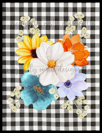 Gingham Check Flower Set-Digital Papers