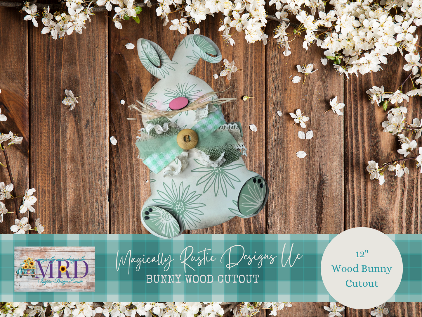 Bunny Wood Cutout 12"