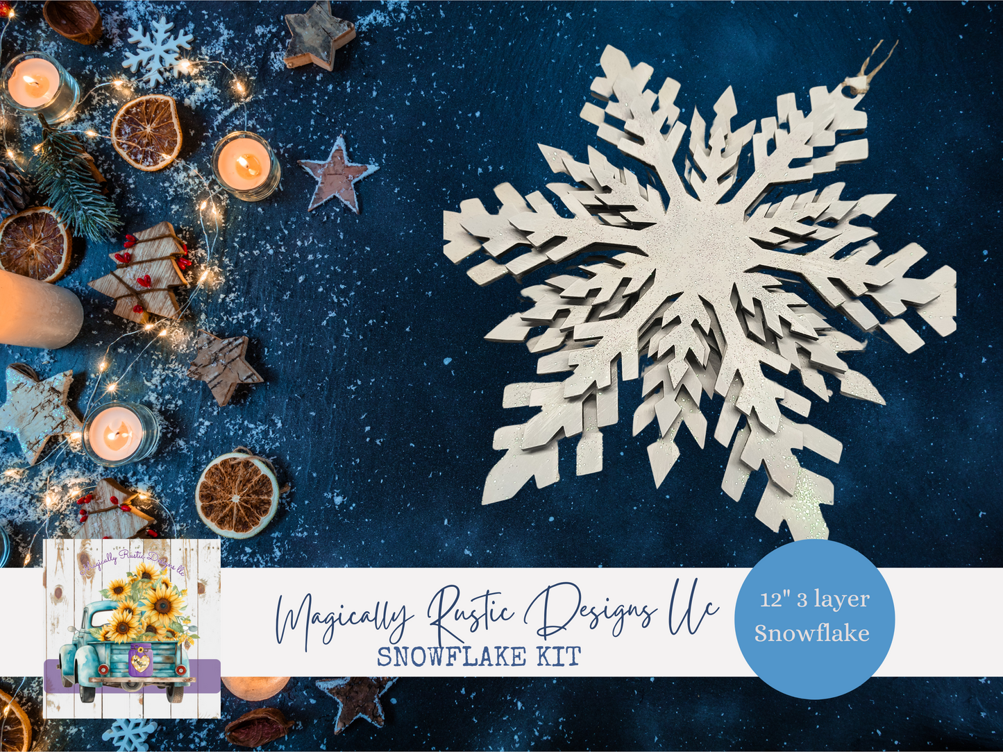 Wood Snowflake 3 layer Kit