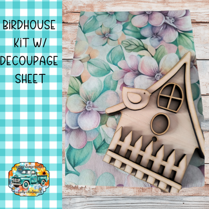 Birdhouse Kit w/decoupage
