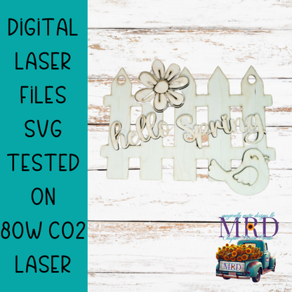 Hello Spring Fence Laser File