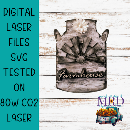 Farmhouse Milk Jug Laser File