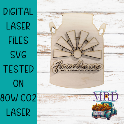 Farmhouse Milk Jug Laser File