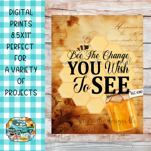 Vintage Bee-Themed Digital Prints