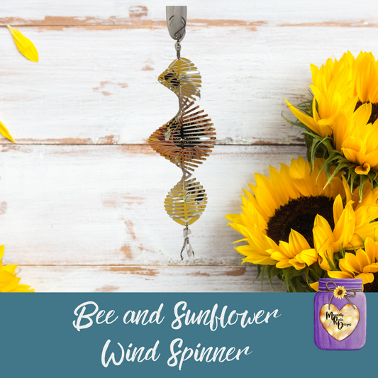 Bee Hive and Sunflower Garden Wind Spinner